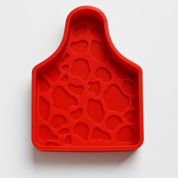 Dairy Cow Tag Silicone Freshie Mold – Red Apron Shape 🐄❤️ - Picture 1 of 4
